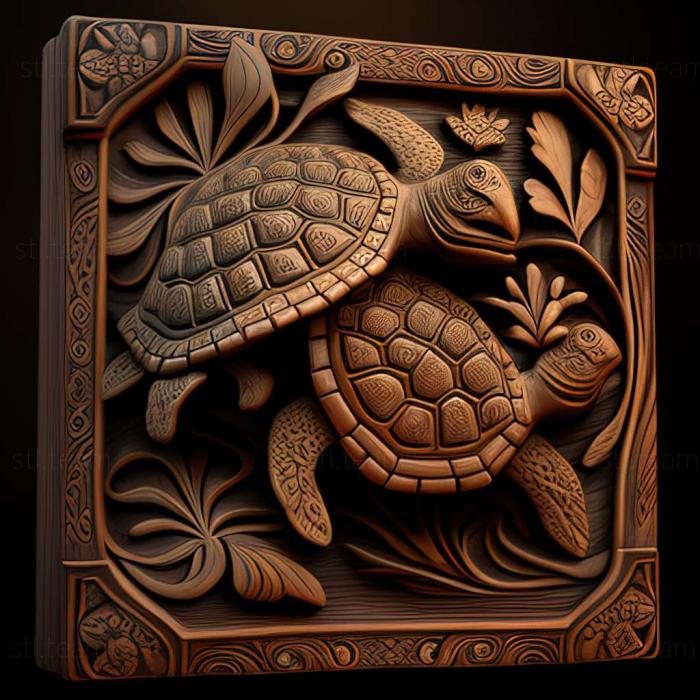 3D model Tortuga Two Treasures game (STL)